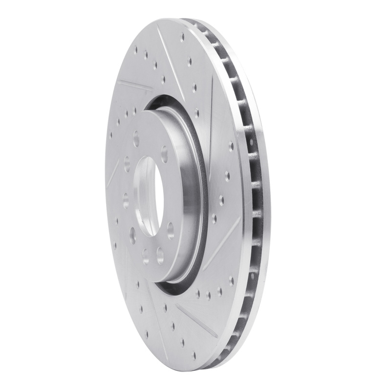 Chevrolet Astra Brake Rotor (1) - Front Right - R1 Concepts - Drilled & Slotted - Silver - `99-`10